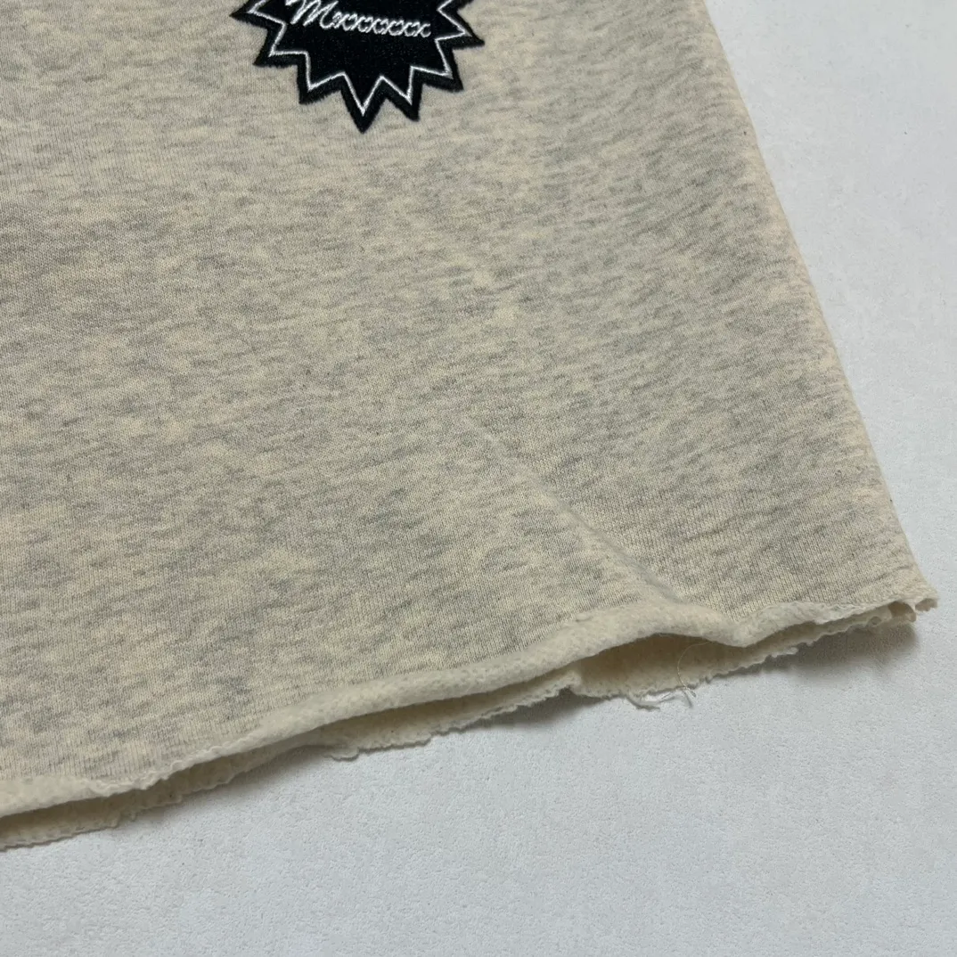 SAINT Mxxxxxx 'SAINT' SWEAT SHORTS/GRY/BLK embroidered SAINT LOGO basic shorts, distressed gray/washed black S-XL, four needles and six threads throughout, produced by a major domestic factory, imported Tajima machine embroidery, washed and distressed, original version